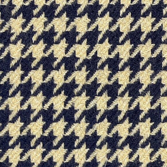 JL COLEBROOK Mohair Wool Houndstooth Blazer Women Small Navy Tan Career Business - Picture 8 of 16